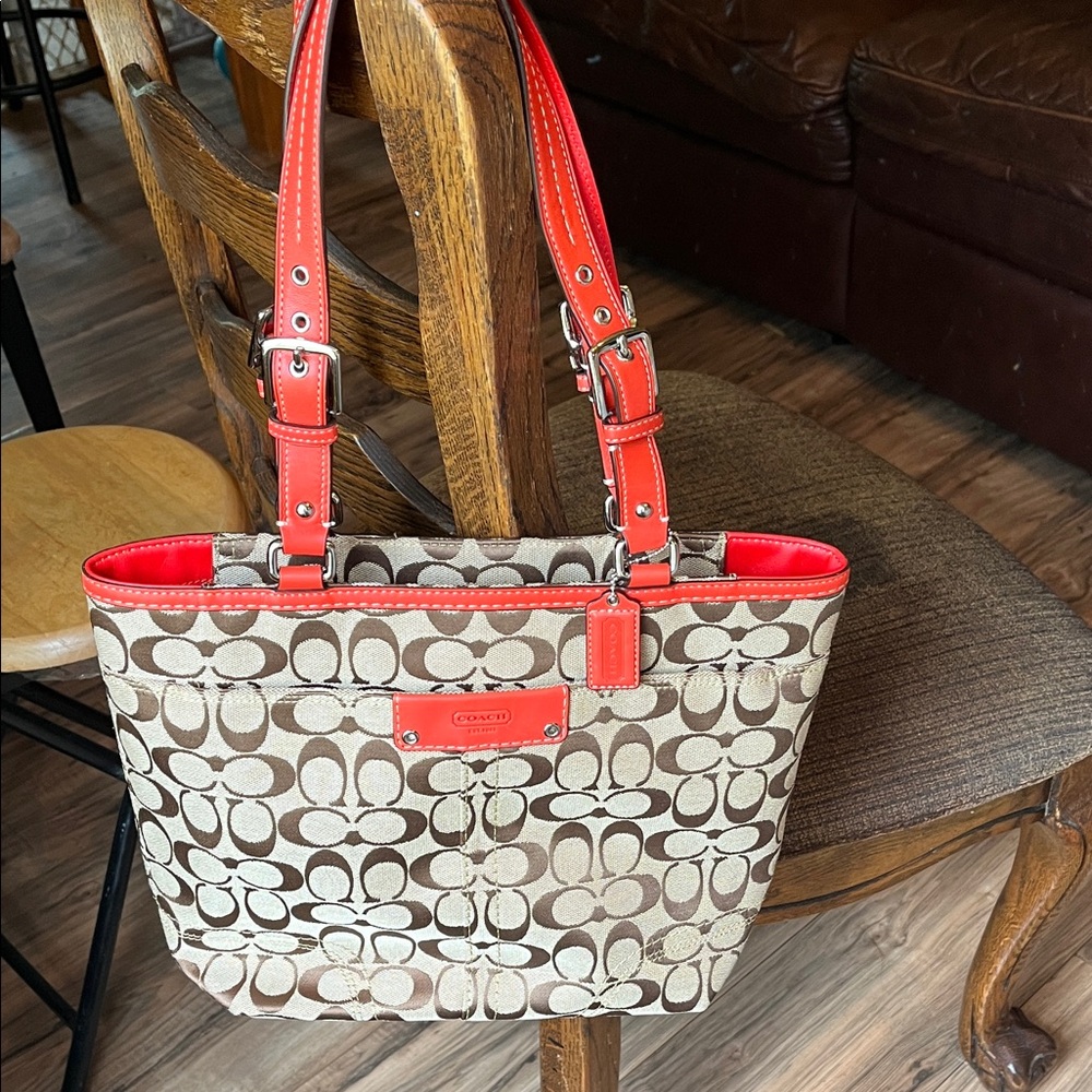 Tote bag coach canvas 10.5” tall X 14 wide